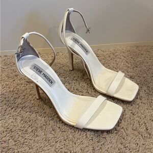 Steve Madden Cream Ankle Strap Heels